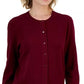 Karen Scott Cardigan Feminino Gola Redonda Tamanho P Vermelho