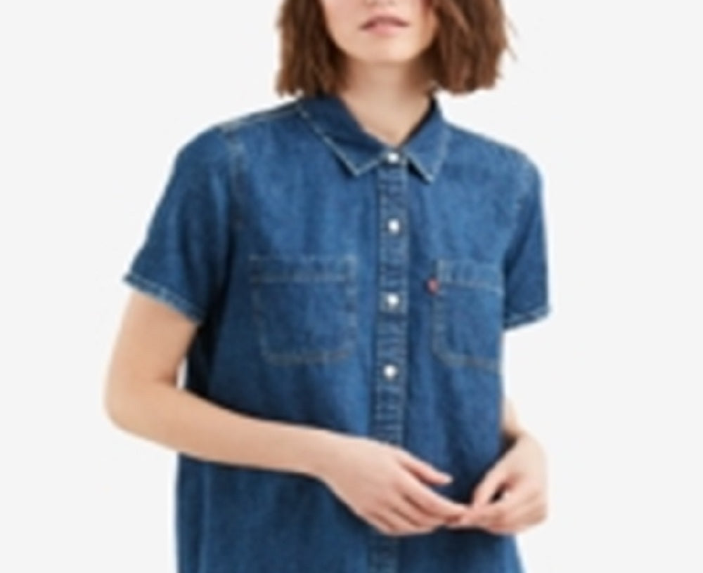 Camisa jeans feminina Levi's azul tamanho pequeno
