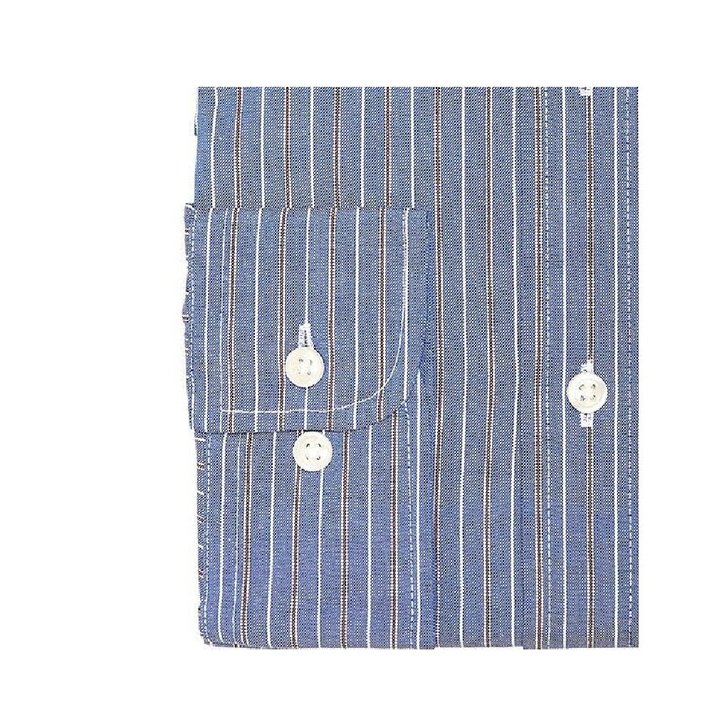 Camisa social masculina Ryan Seacrest Distinction Ultimate Slim-Fit, sem necessidade de passar, com estampa elástica, azul Dobby, tamanho 14,5 x 32-33