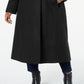 Forecaster Feminino Plus Fox Fur Trim Casaco Longo com Capuz Preto Tamanho 18W