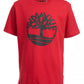 Camiseta Timberland Tree Logo para meninos, vermelha, tamanho 8