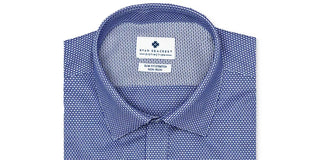 Camisa social masculina Ryan Seacrest Distinction Ultimate Slim-Fit, elástica, sem passar a ferro, azul marinho, tamanho 17 36/37