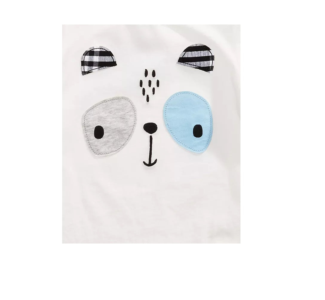 Camiseta de algodão com estampa de panda para bebês meninos First Impressions, branca, tamanho 12 meses
