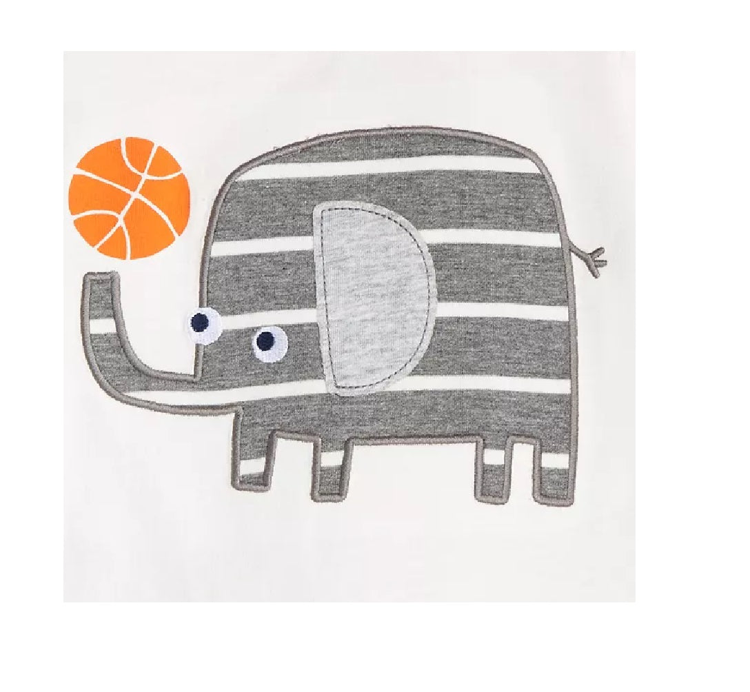Camiseta de algodão com estampa de elefante para bebês meninos First Impressions, tamanho natural, 12 meses