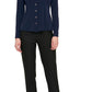Tommy Hilfiger Blusa Feminina com Botões e Gola Punhada Azul Tamanho XS