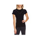 Camiseta feminina Vince Camuto com estampa de manga curta e detalhes em preto, tamanho grande