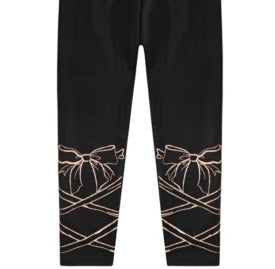 Leggings com laço brilhante para meninas Epic Threads, pretas, tamanho 3T