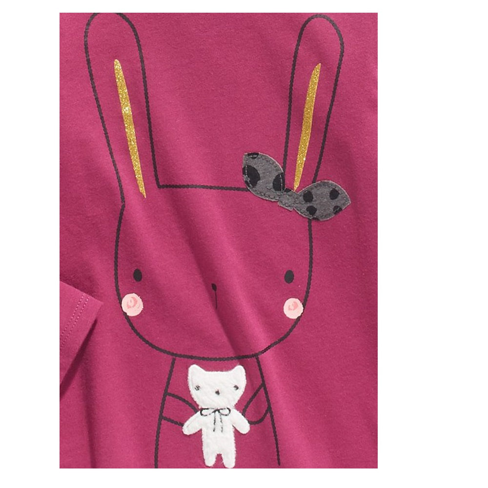 Camiseta infantil First Impressions Baby Girl Cotton Bunny &amp; Bear, roxa, tamanho 18 meses
