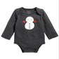 Body manga longa boneco de neve First Impressions para bebê menino cinza tamanho recém-nascido
