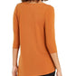 Blusa Alfani Feminina com Recorte Assimétrico Laranja Tamanho P