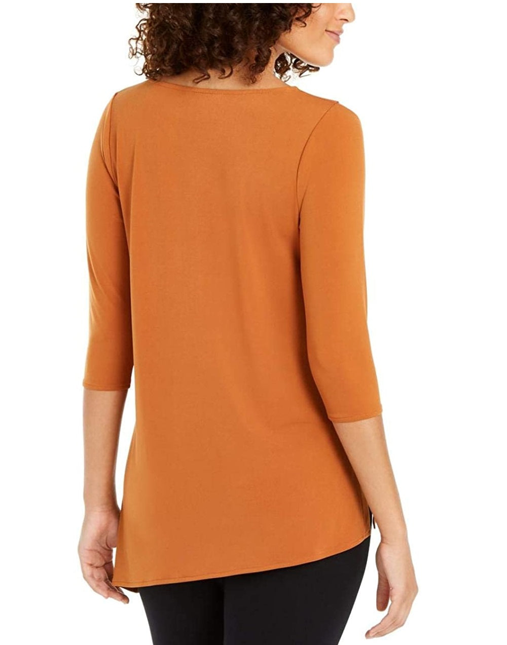 Blusa Alfani Feminina com Recorte Assimétrico Laranja Tamanho P