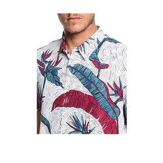 Camisa de manga curta Quiksilver Waterman Under Warm Rain, branca, tamanho XXL