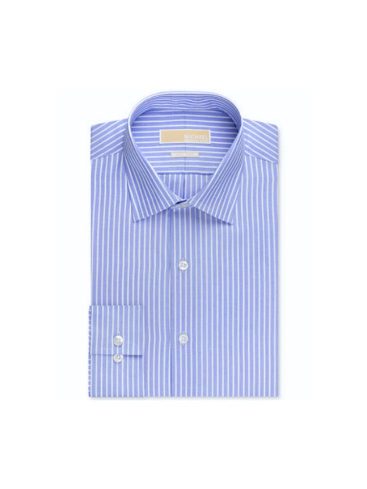 Camisa social masculina Michael Kors Regular Fit Performance Azul Tamanho G