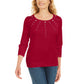 Karen Scott Top Feminino com Ilhós Novo Vermelho Amore Tamanho M
