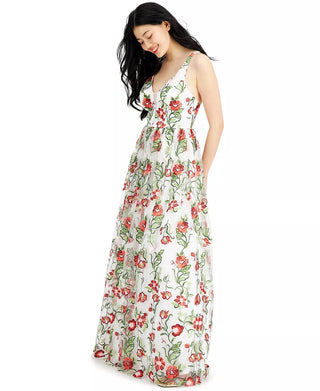 Vestido bordado floral City Studios Juniors, tamanho 0, branco