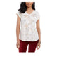 Blusa feminina pequena com estampa de floco de neve e estampa de queda de neve, tamanho P