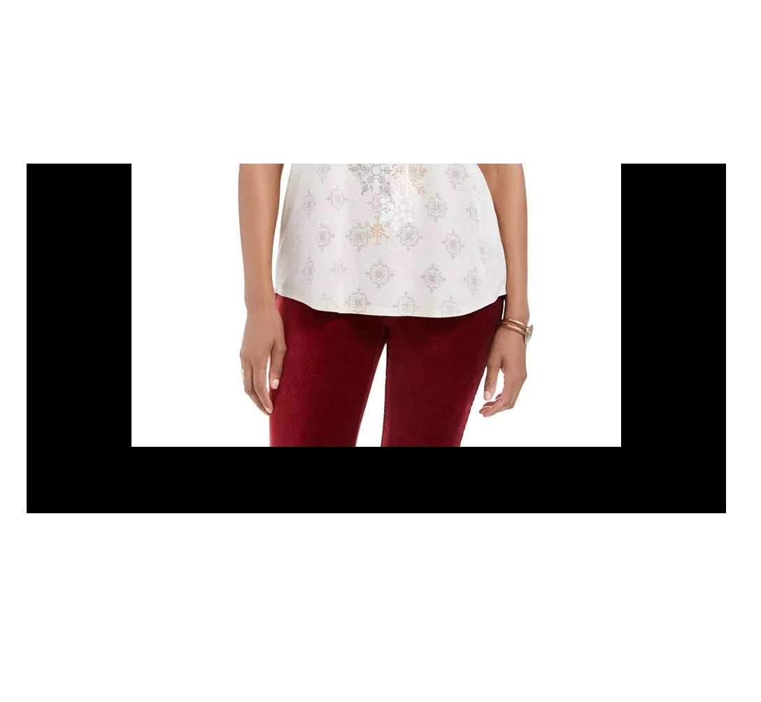 Blusa feminina pequena com estampa de floco de neve e estampa de queda de neve, tamanho P