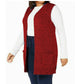 Karen Scott Colete Feminino Petite Malha Marmorizada Sem Mangas Merlot Marl Vermelho Tamanho Petite P
