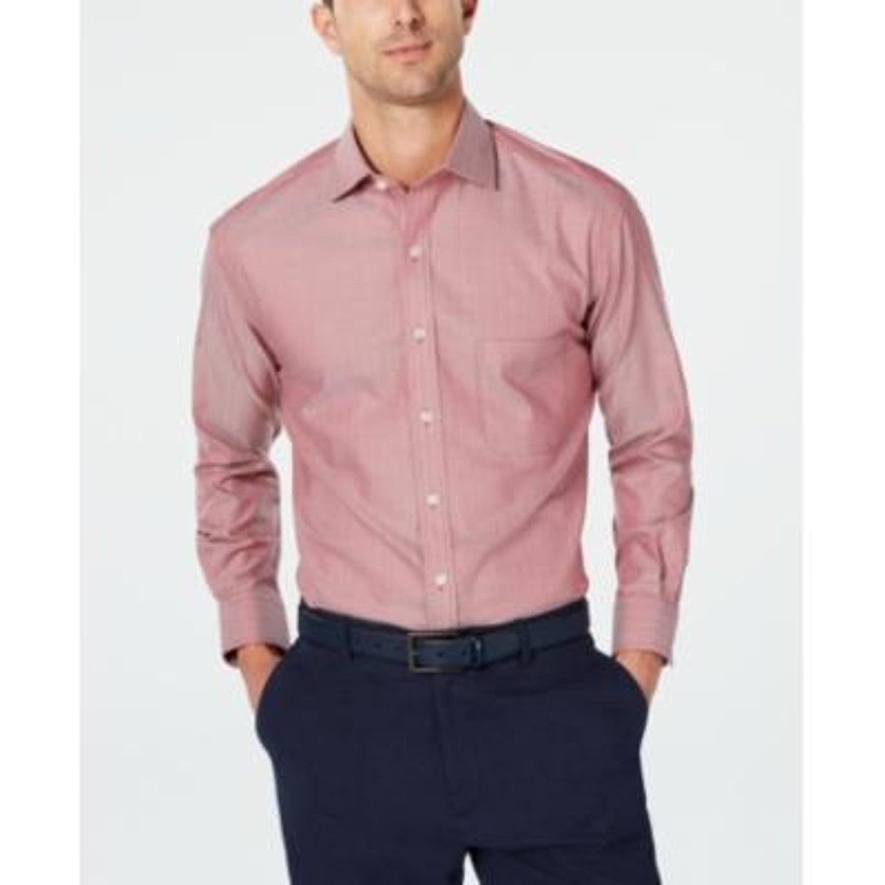 Camisa social masculina Tasso Elba mini espinha de peixe Supima de algodão vinho tamanho GG