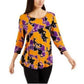 Blusa feminina com estampa floral e manga 34, estilo Jacqua, Golden Poppy, tamanho M, da coleção JM