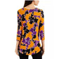 Blusa feminina com estampa floral e manga 34, estilo Jacqua, Golden Poppy, tamanho M, da coleção JM