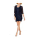Vestido de renda brilhante e jaqueta cascata feminino R &amp; M Richards, azul, tamanho 8, pequeno