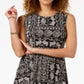 Vestido rodado estampado feminino Style &amp; Co, preto, tamanho pequeno M