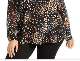Blusa estampada plus size feminina Alfani preta tamanho 0X