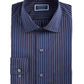 Camisa social masculina Club Room Performance com listras finas e botões, azul, tamanho 36/37