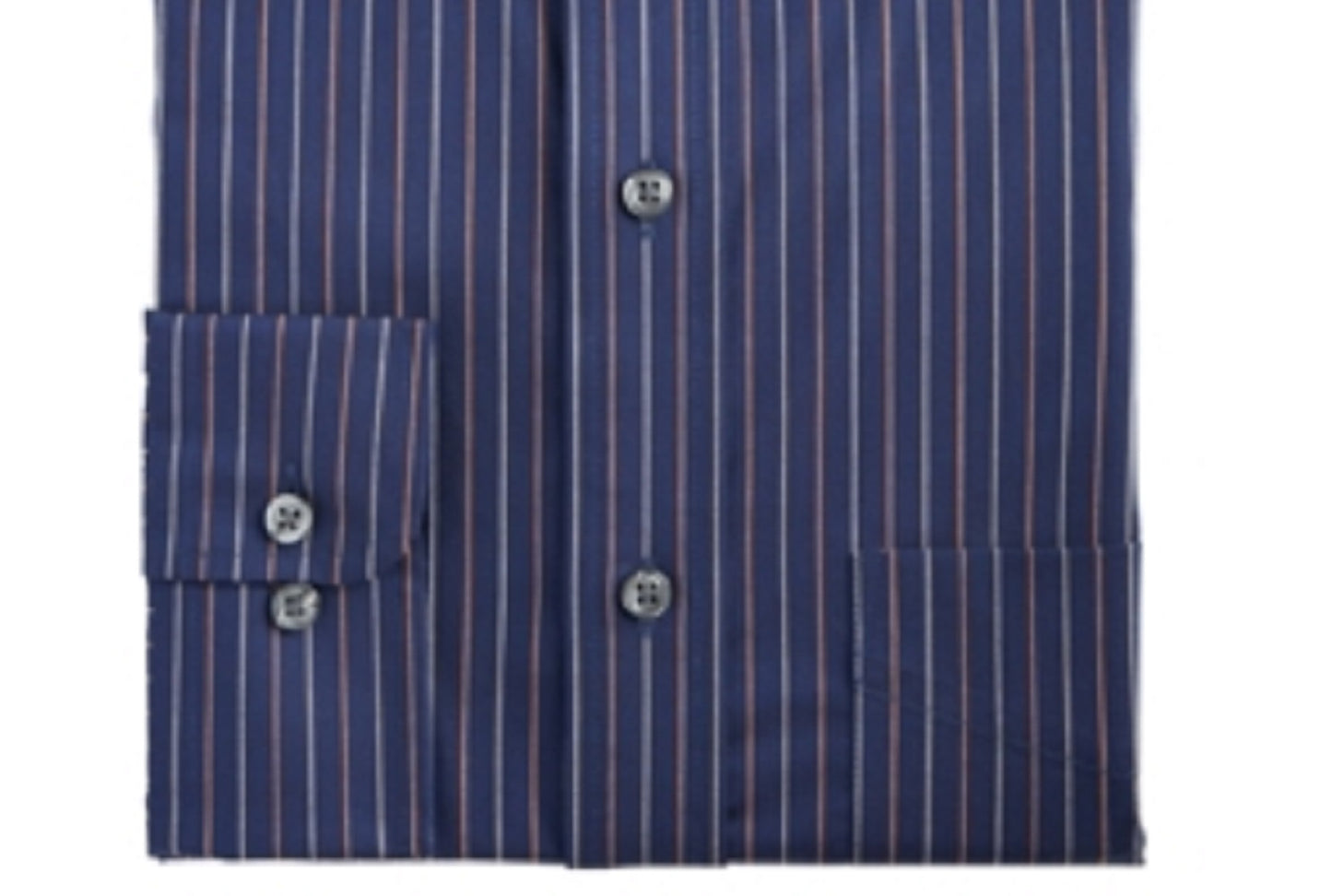 Camisa social masculina Club Room Performance com listras finas e botões, azul, tamanho 36/37
