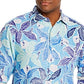 Camisa Tommy Bahama Masculina Lassi Leaves Linen Regular Fit Azul Tamanho G