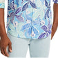 Camisa Tommy Bahama Masculina Lassi Leaves Linen Regular Fit Azul Tamanho G