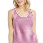 Regata feminina Charter Club Supima Cotton Knit Listrada Rosa Tamanho M