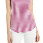 Regata feminina Charter Club Supima Cotton Knit Listrada Rosa Tamanho M