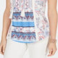 Blusa feminina com estampa de borlas Style &amp; Co, branca, tamanho pequeno M