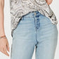 Blusa feminina com decote redondo e estampa estilo &amp; co, branca, tamanho P