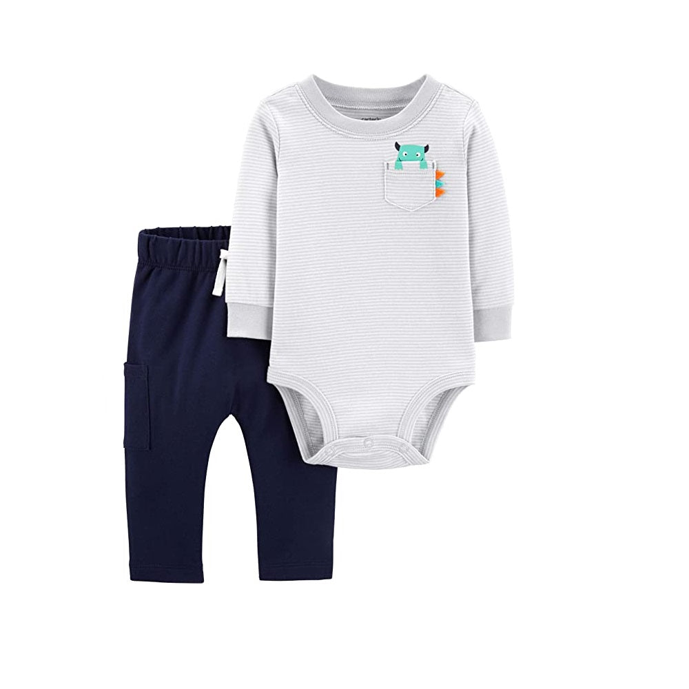 Conjunto de body Carter's Boys com 2 peças - Vários tamanhos para bebês de 24 meses