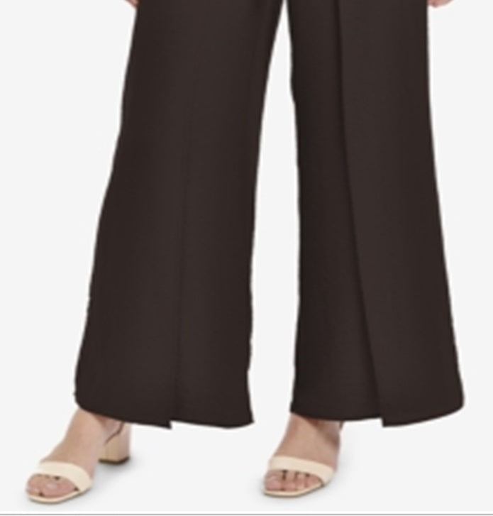 Calças femininas de perna larga da coleção NY, pretas, tamanho pequeno