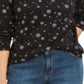 Karen Scott Blusa Feminina Snowy Glory Gola Falsa Preta Tamanho XX-G
