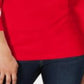 Karen Scott Top Henley de Algodão Feminino Vermelho Tamanho P