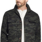Jaqueta camuflada vintage masculina à prova de intempéries com forro de lã verde tamanho grande