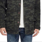 Jaqueta camuflada vintage masculina à prova de intempéries com forro de lã verde tamanho grande