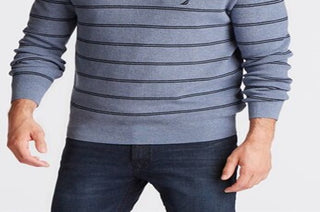 Suéter listrado Nautica Navtech masculino, azul, tamanho XXX-G