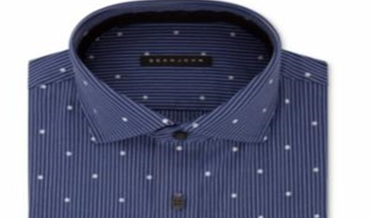 Camisa social masculina Sean John Classic Regular Fit com estampa, azul, tamanho G
