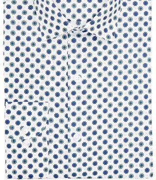 Camisa social masculina com gola estampada Bar III, branca, tamanho 32x33