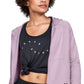Moletom com capuz feminino Under Armour Tech Terry Zip Rosa Tamanho Médio