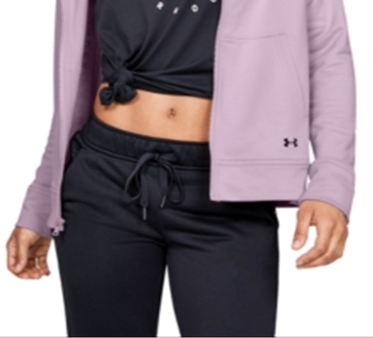Moletom com capuz feminino Under Armour Tech Terry Zip Rosa Tamanho Médio