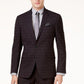 Terno masculino Kenneth Cole Reaction Slim Fit Xadrez Sheen Ready Flex, preto, tamanho 38