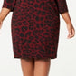 Vestido Calvin Klein Feminino Estampa Animal Ombros Bufantes Vinho Tamanho 14 W