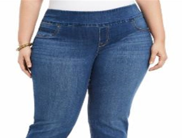 Calça jeans feminina Ella Straight Leg, azul, tamanho 14 W, da Style &amp; Co